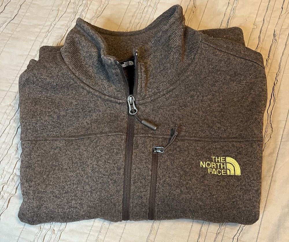 The North Face Brown Fleece Pullover 1/4 Zip Long Sleeve Chest Pocket XL Men’s